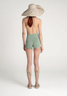 Tiny-Yeşil Boğazlı Sırt Dekolteli Şort Bodysuit-Tulum-2-roqelvaxirum.shop