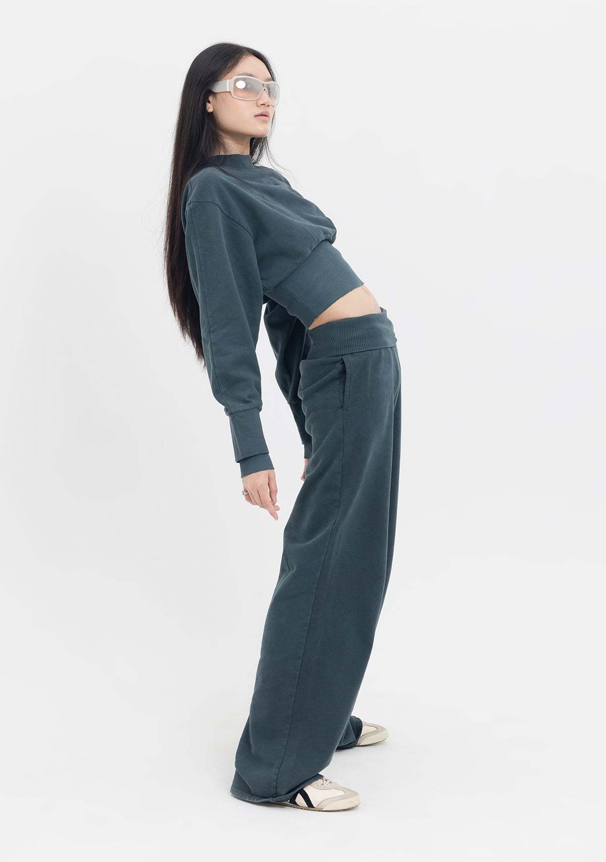 Tiny-Yüksek Bel Geniş Paça Antrasit Pamuklu Eşofman Altı-Eşofman-3-roqelvaxirum.shop