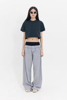 Tiny-Yuvarlak Yaka Antrasit Crop Tişört-T-Shirts-1-roqelvaxirum.shop