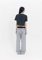 Tiny-Yuvarlak Yaka Antrasit Crop Tişört-T-Shirts-2-roqelvaxirum.shop