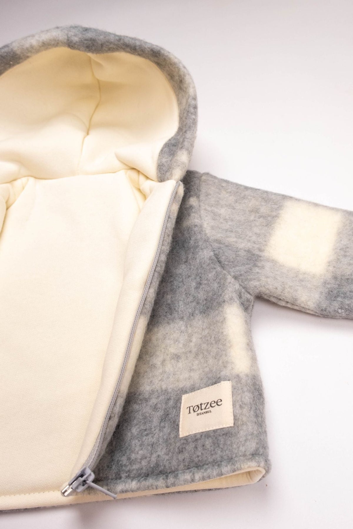Totzee-Kapüşonlu Mont Ekose Gri & Krem-Mont-3-roqelvaxirum.shop