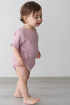 Totzee-Müslin Belden Büzgülü Tulum Lila-Çocuk Elbise & Tulum-2-roqelvaxirum.shop