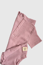 Totzee-Müslin Belden Büzgülü Tulum Lila-Çocuk Elbise & Tulum-3-roqelvaxirum.shop