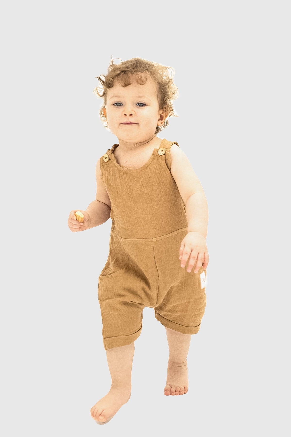 Totzee-Müslin Yandan Cepli Salopet Camel Kahverengi-Salopet-2-roqelvaxirum.shop