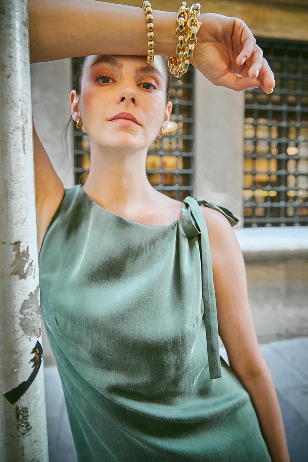 Towdoo-Jasmine – Mini Elbise - Yeşil-Elbise-7-roqelvaxirum.shop