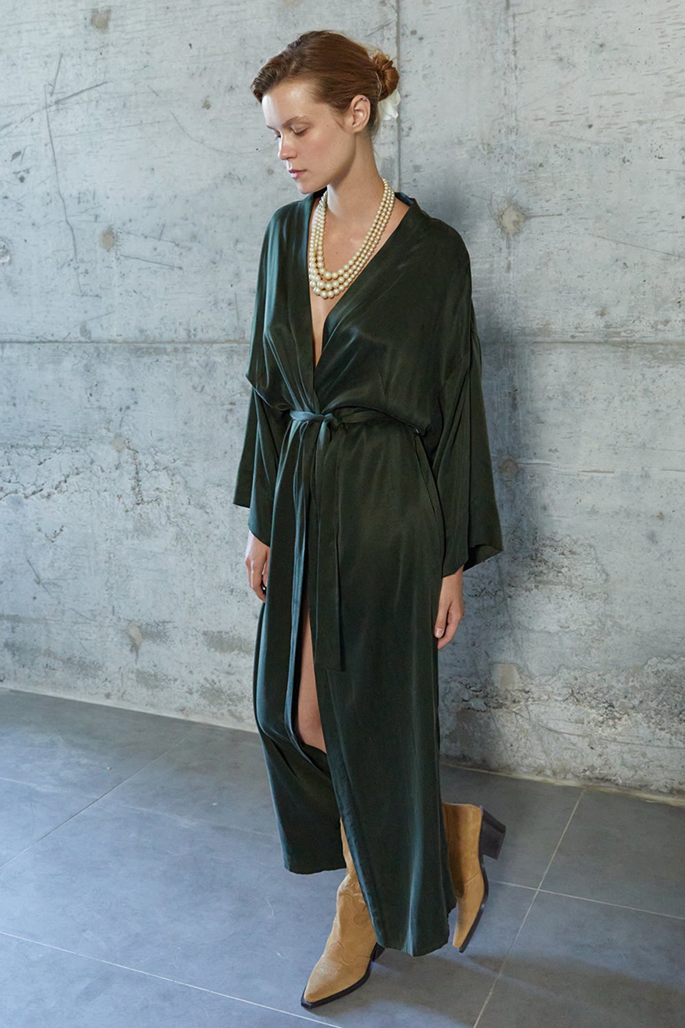 Towdoo-Milky Way - Koyu Yeşil - Uzun Kimono-Kimono-4-roqelvaxirum.shop