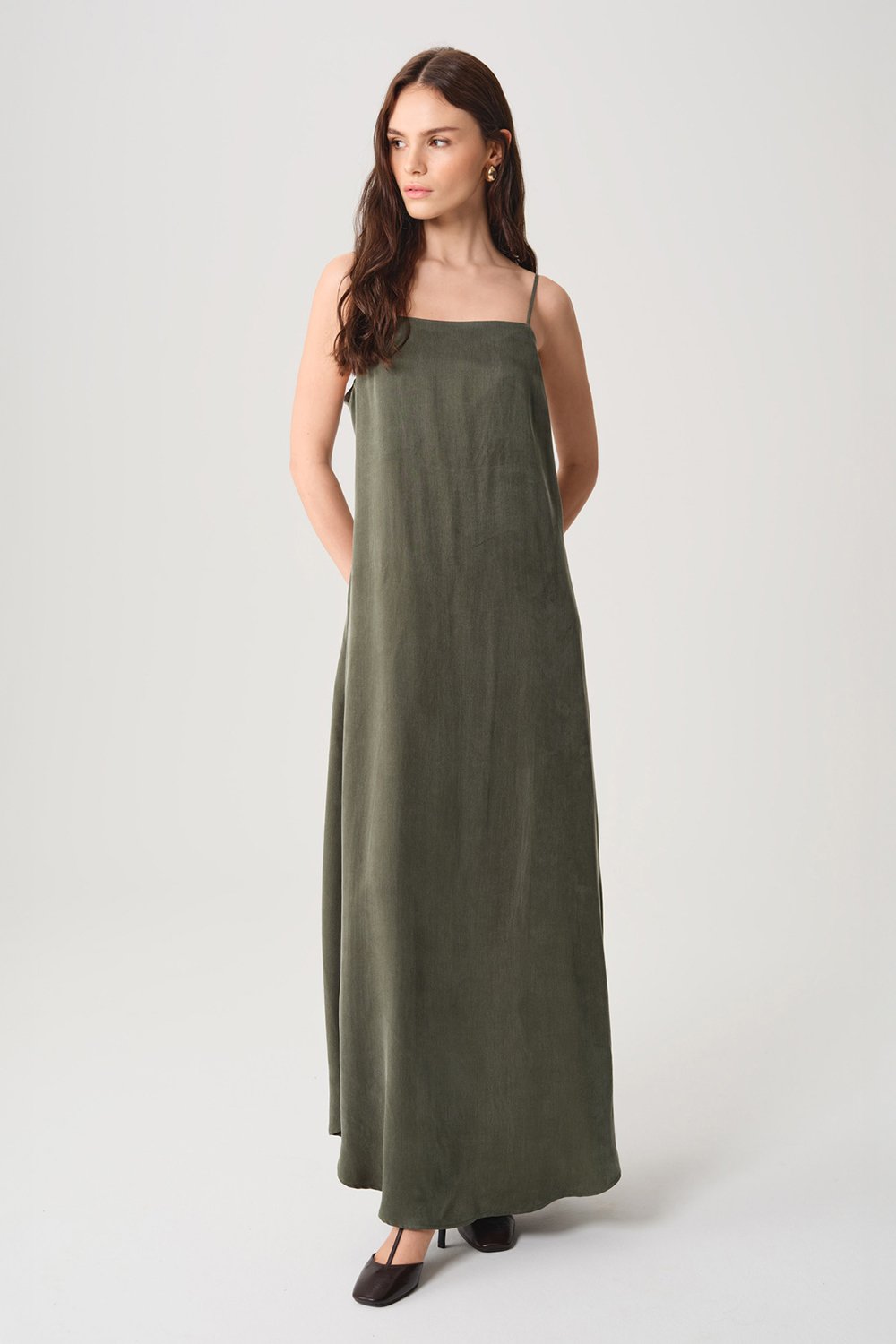 Towdoo-Sage Sırtı Açık Elbise - Yeşil-Elbise-2-roqelvaxirum.shop