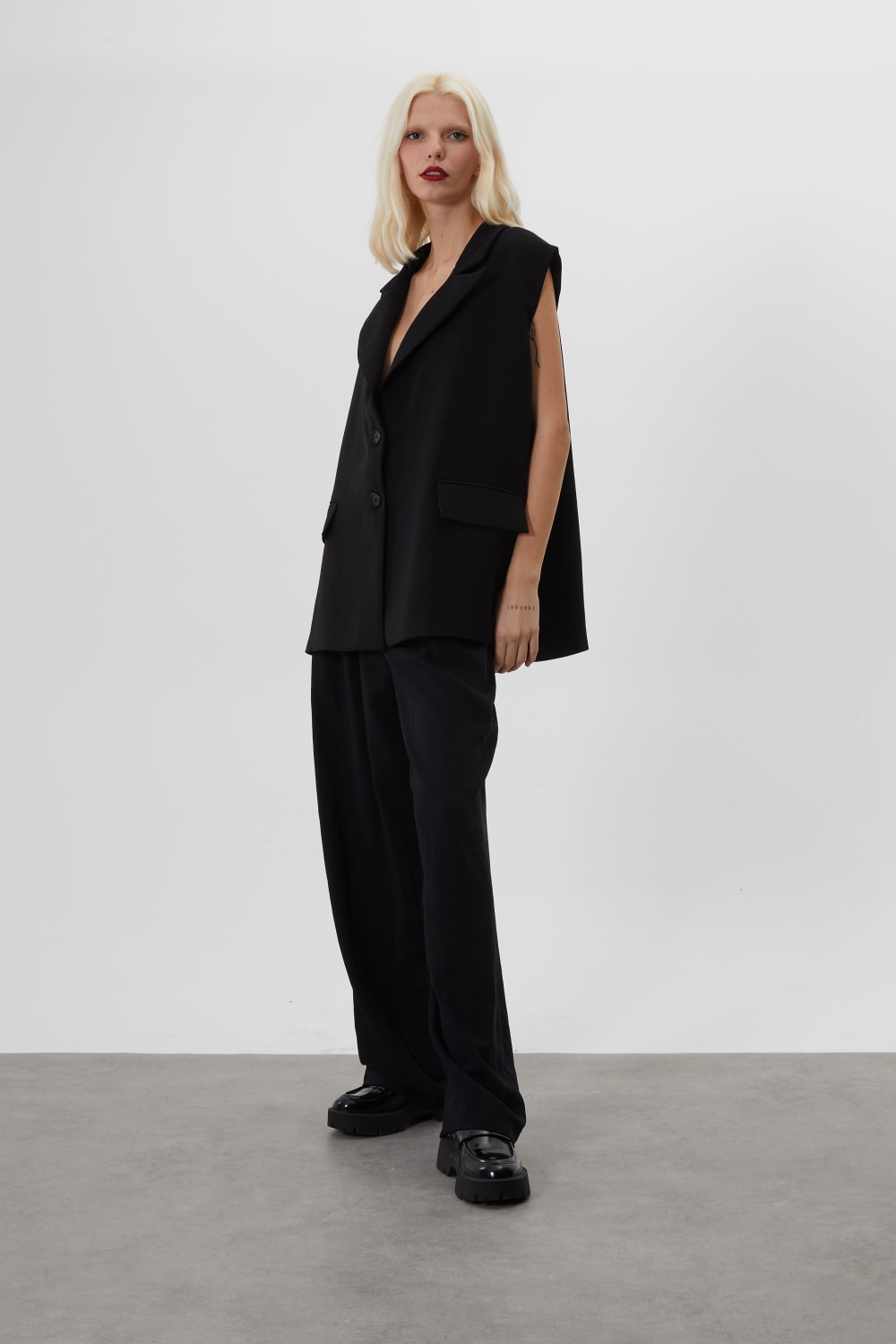 Trust The Team-Posh Siyah Palazzo Pantolon-Kumaş Pantolon-4-roqelvaxirum.shop