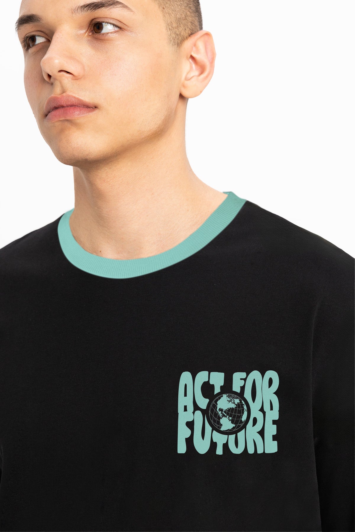 Act For Future Erkek Bisiklet Yaka Oversıze Tee