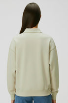 Polo Yaka Logo Nakışlı Sweatshirt, Bej - 5