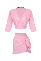 Unexpectedone-Flirt Me To The Moon Gömlek - Etek Pink-Etek-2-roqelvaxirum.shop