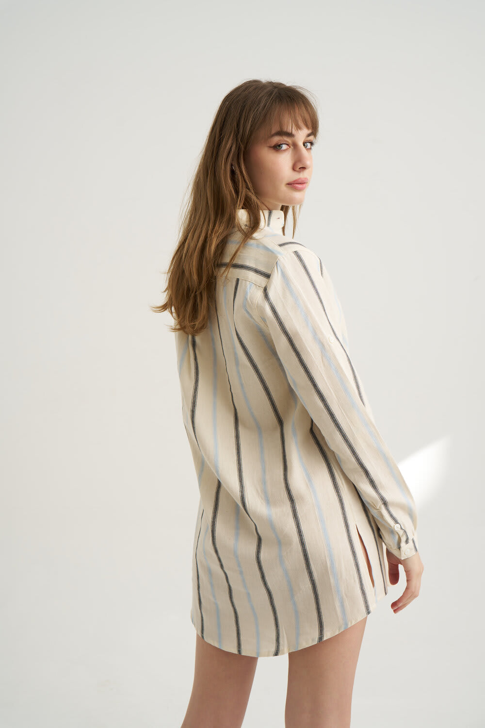 Unexpectedone-Shades of Shirt - Gri/Mavi Çizgili-Gömlek-7-roqelvaxirum.shop