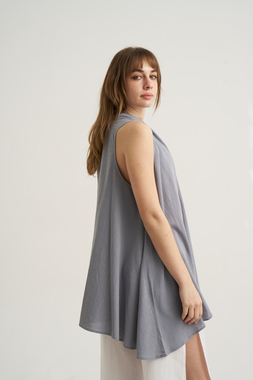 Unexpectedone-Wrapped By Waterfall Tunic - Grey-Elbise-5-roqelvaxirum.shop
