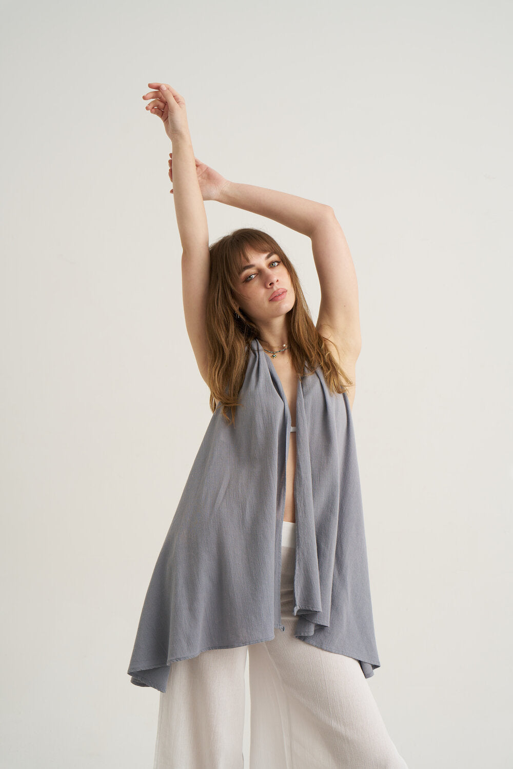 Unexpectedone-Wrapped By Waterfall Tunic - Grey-Elbise-6-roqelvaxirum.shop