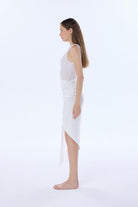 Valnue Lingerie-Ally Beyaz Asimetrik Dantel Elbise-Gecelik-4-roqelvaxirum.shop