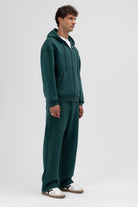 Basic Fermuarlı Oversize Kapüşonlu Sweatshirt