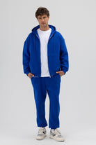 Basic Fermuarlı Oversize Kapüşonlu Sweatshirt
