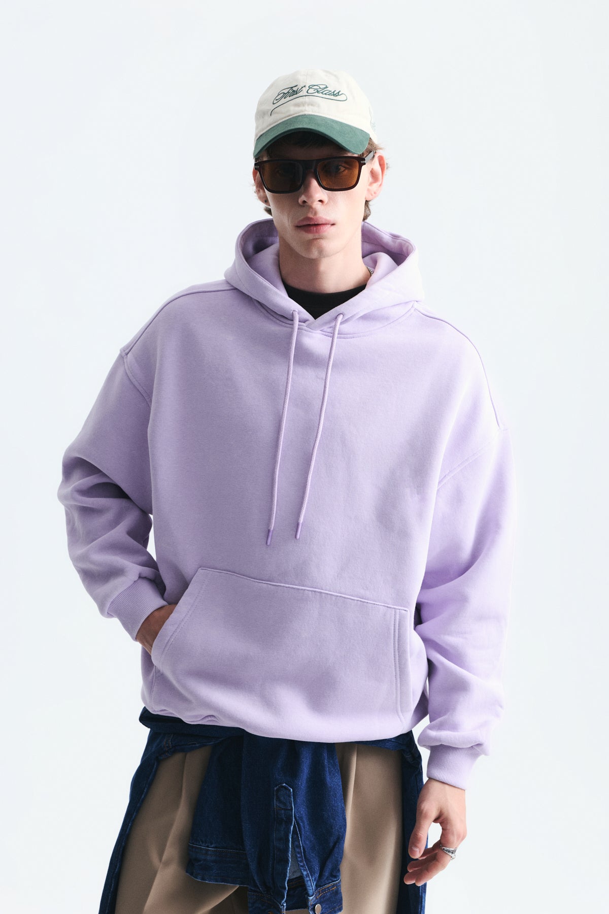 Basic Oversize Yıkamalı Hoodie