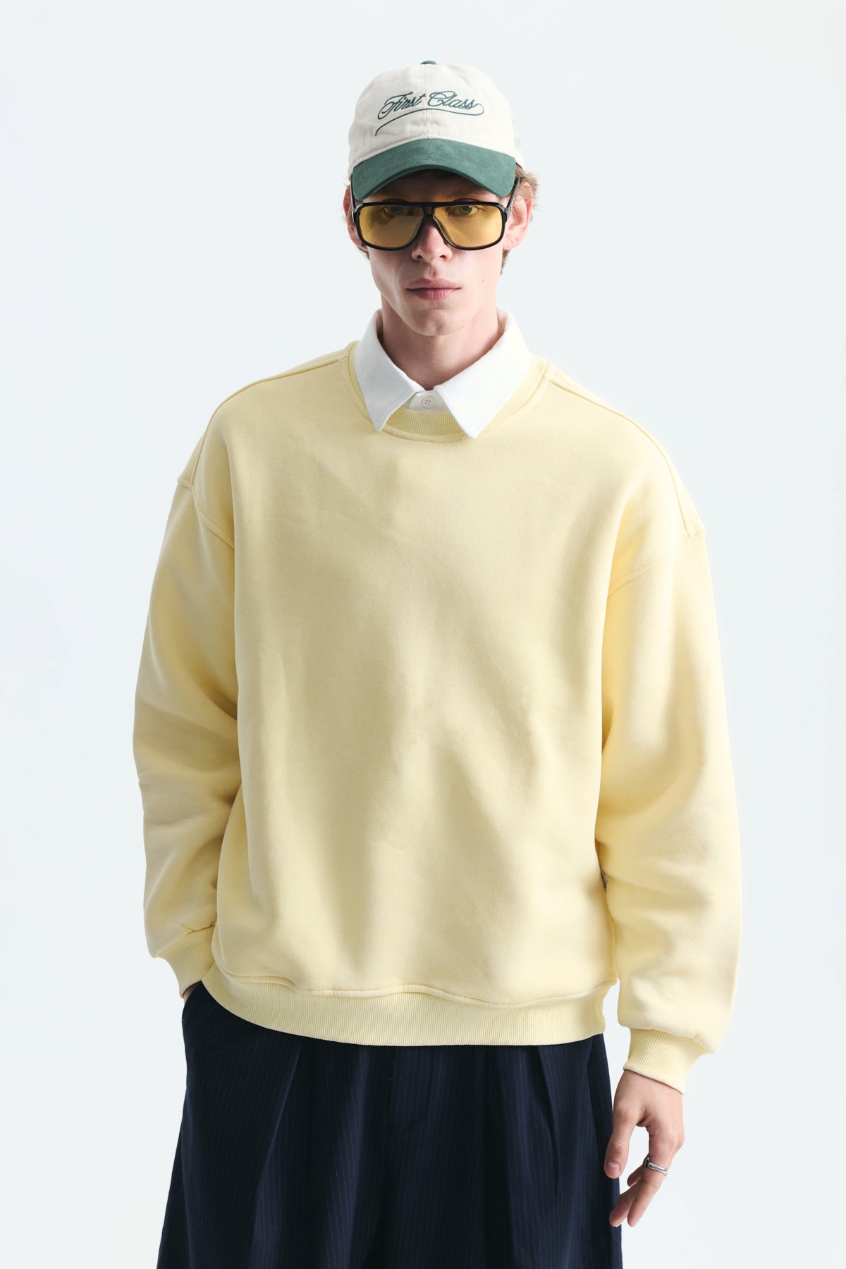 Basic Oversize Yıkamalı Sweatshirt