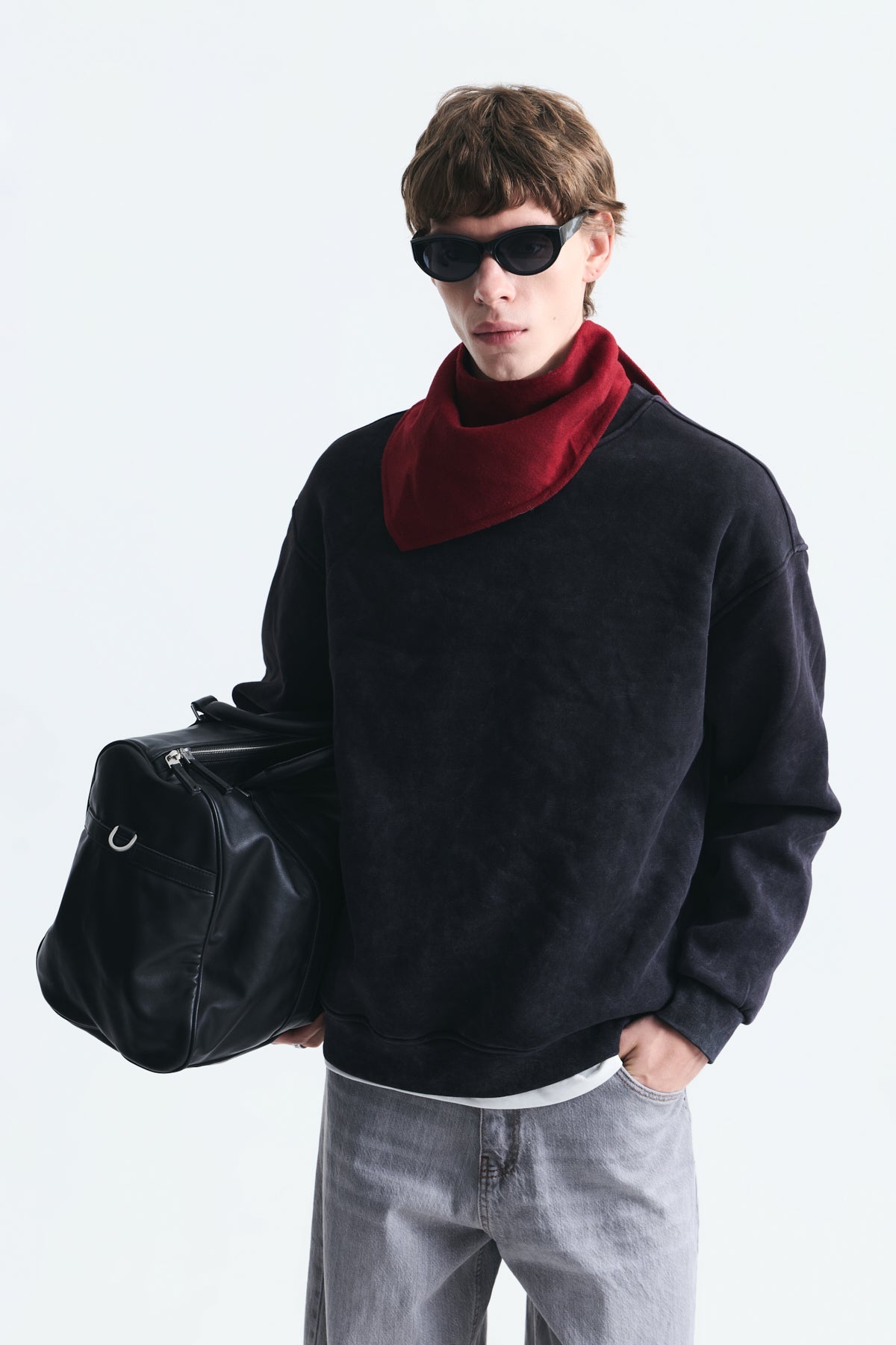 Basic Oversize Yıkamalı Sweatshirt