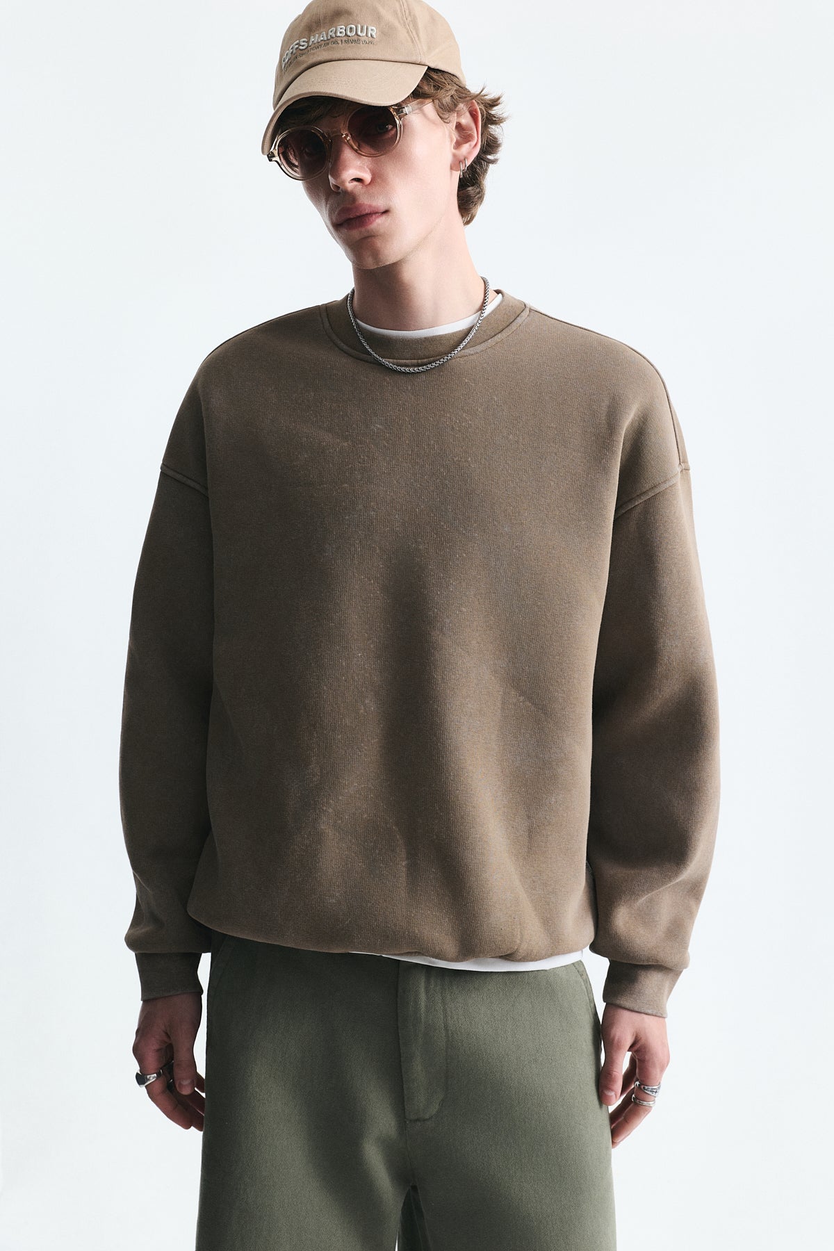 Basic Oversize Yıkamalı Sweatshirt