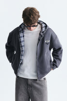Boxy Fit Fermuarlı Kapüşonlu Sweatshirt