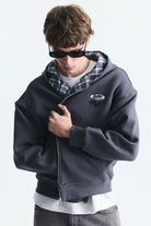 Boxy Fit Fermuarlı Kapüşonlu Sweatshirt