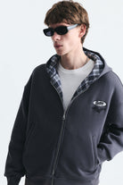 Boxy Fit Fermuarlı Kapüşonlu Sweatshirt