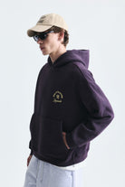 Boxy Fit Yazılı Kapüşonlu Sweatshirt