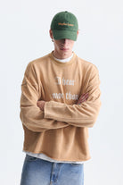 Boxy Fit Yazılı Sweatshirt