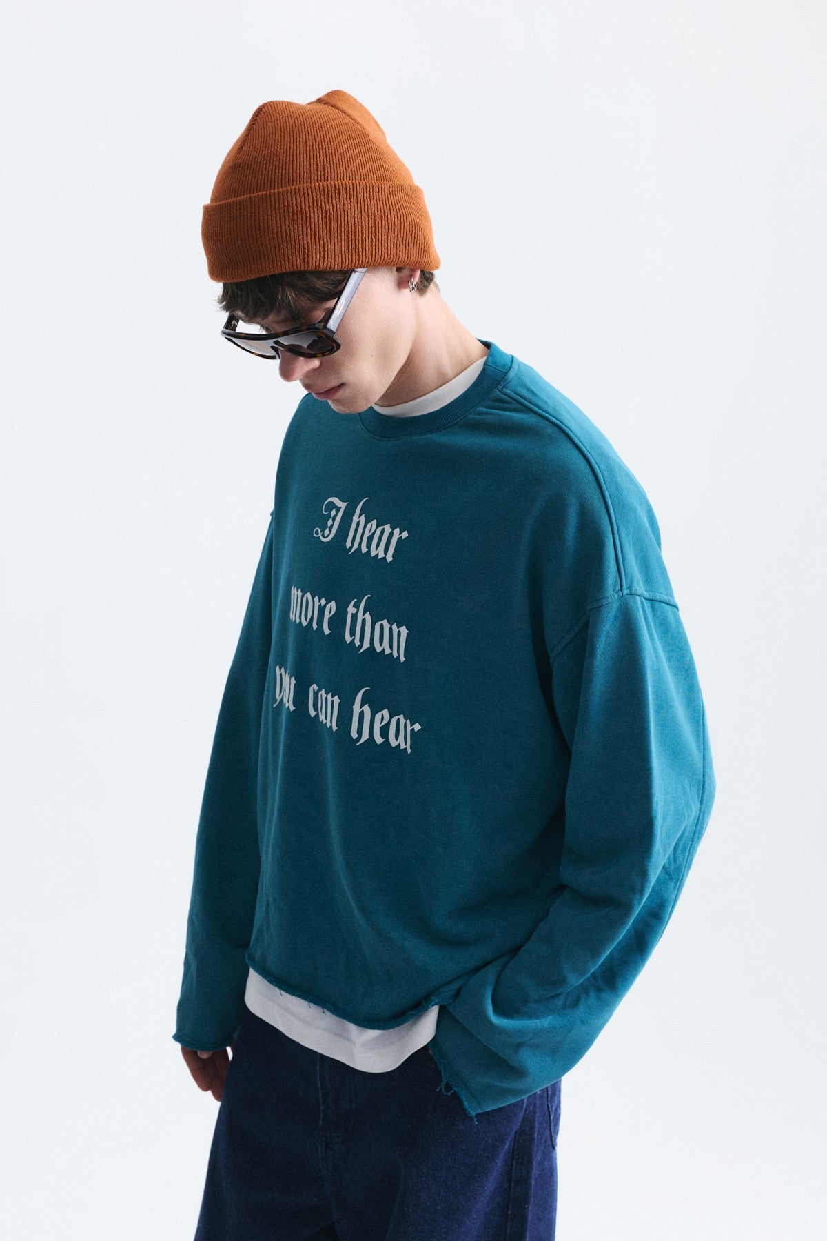 Boxy Fit Yazılı Sweatshirt