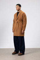 Kemerli Oversize Kaşe Kaban