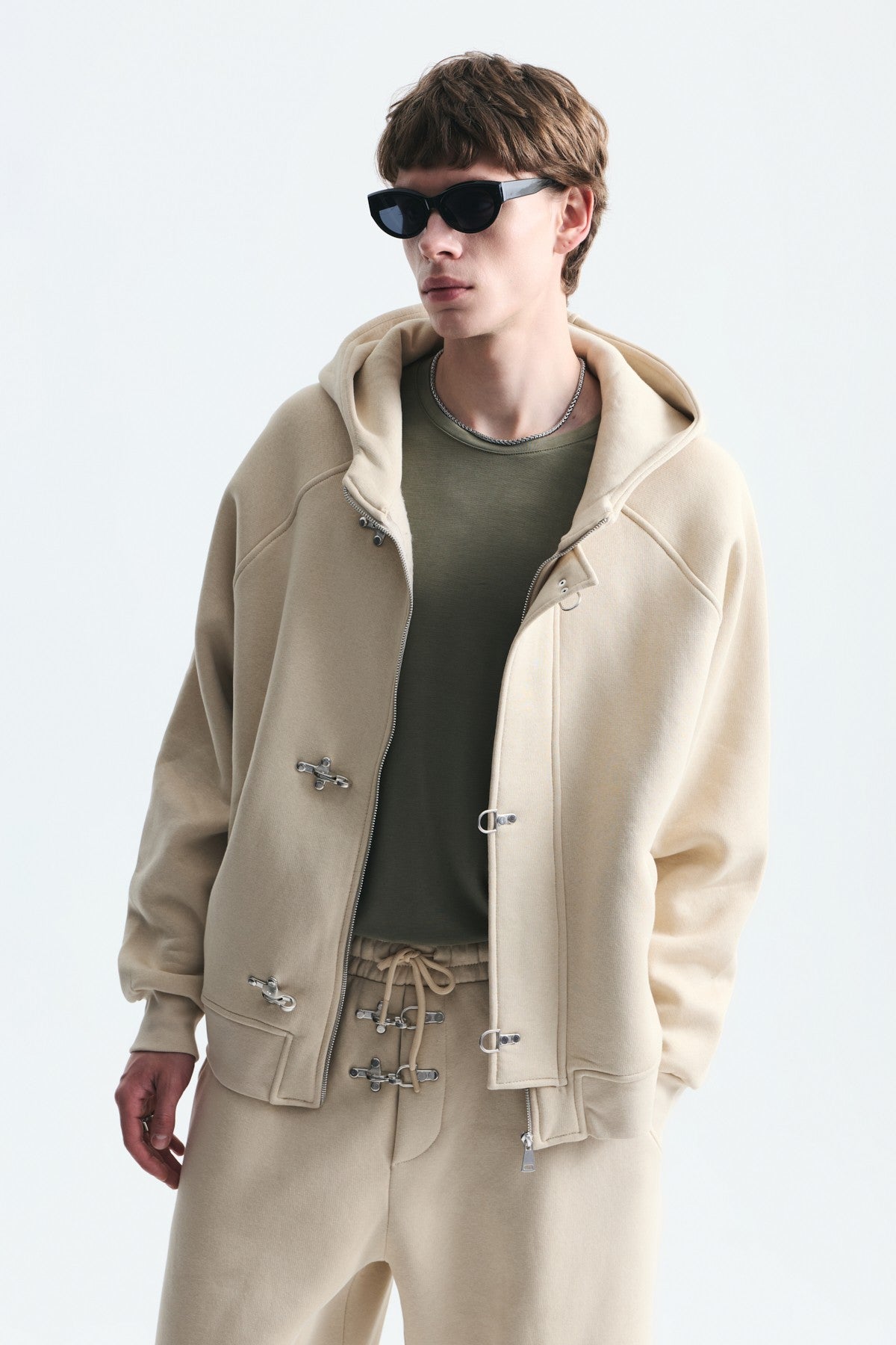 Oversize Klips Kapama Sweatshirt Takım
