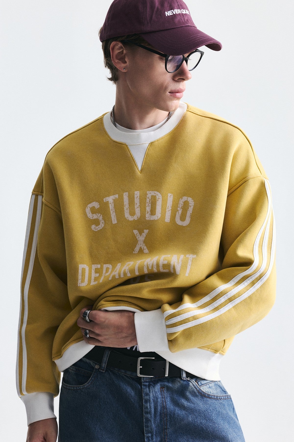 Kontrast Yaka Oversize Sweatshirt