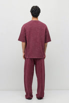Oversize Baskılı Eşofman Takım Bordo