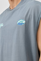 Oversize Baskılı Kolsuz Tişört