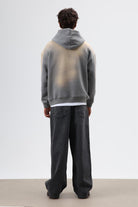 Oversize Baskılı Yıkamalı Hoodie