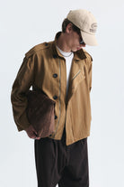 Oversize Düğmeli Dik Yaka Mont