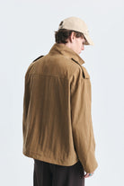 Oversize Düğmeli Dik Yaka Mont