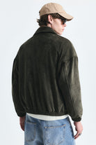 Oversize Polo Yaka Suni Süet Mont