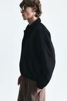 Oversize Polo Yaka Suni Süet Mont