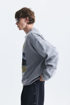 Oversize Yıkamalı Bisiklet Yaka Sweatshirt