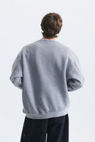 Oversize Yıkamalı Bisiklet Yaka Sweatshirt