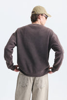 Oversize Yıkamalı Bisiklet Yaka Sweatshirt