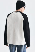 Renk Bloklu Dokulu Sweatshirt