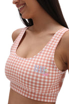 Vans-Mixed Up Gingham Bralette Rosette-Crop Top-1-roqelvaxirum.shop