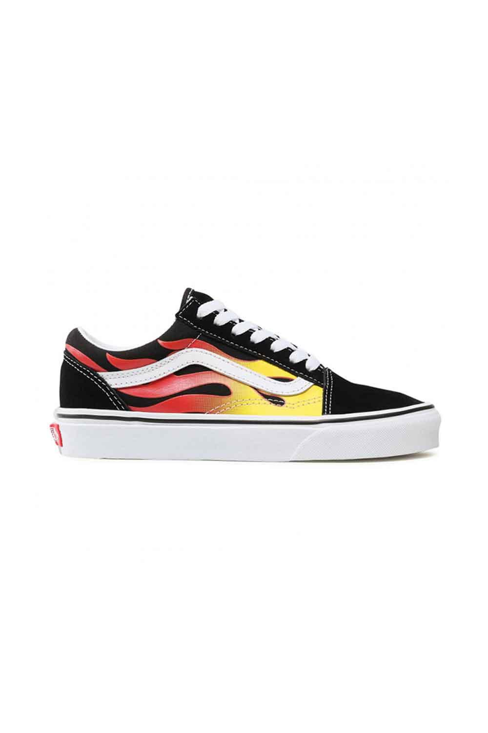 Vans-UA Old Skool (Flame) Black/Black/True White-Sneakers-1-roqelvaxirum.shop