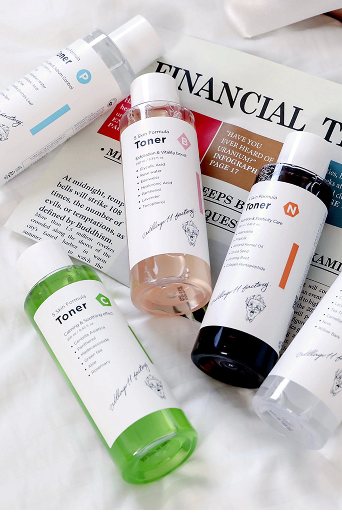 Village 11 Factory B Skin Formula Toner 250Ml - Arındırıcı, Canlandırıcı Ve Sıkılaştırıcı Gül & Glikolik Asit Tonik