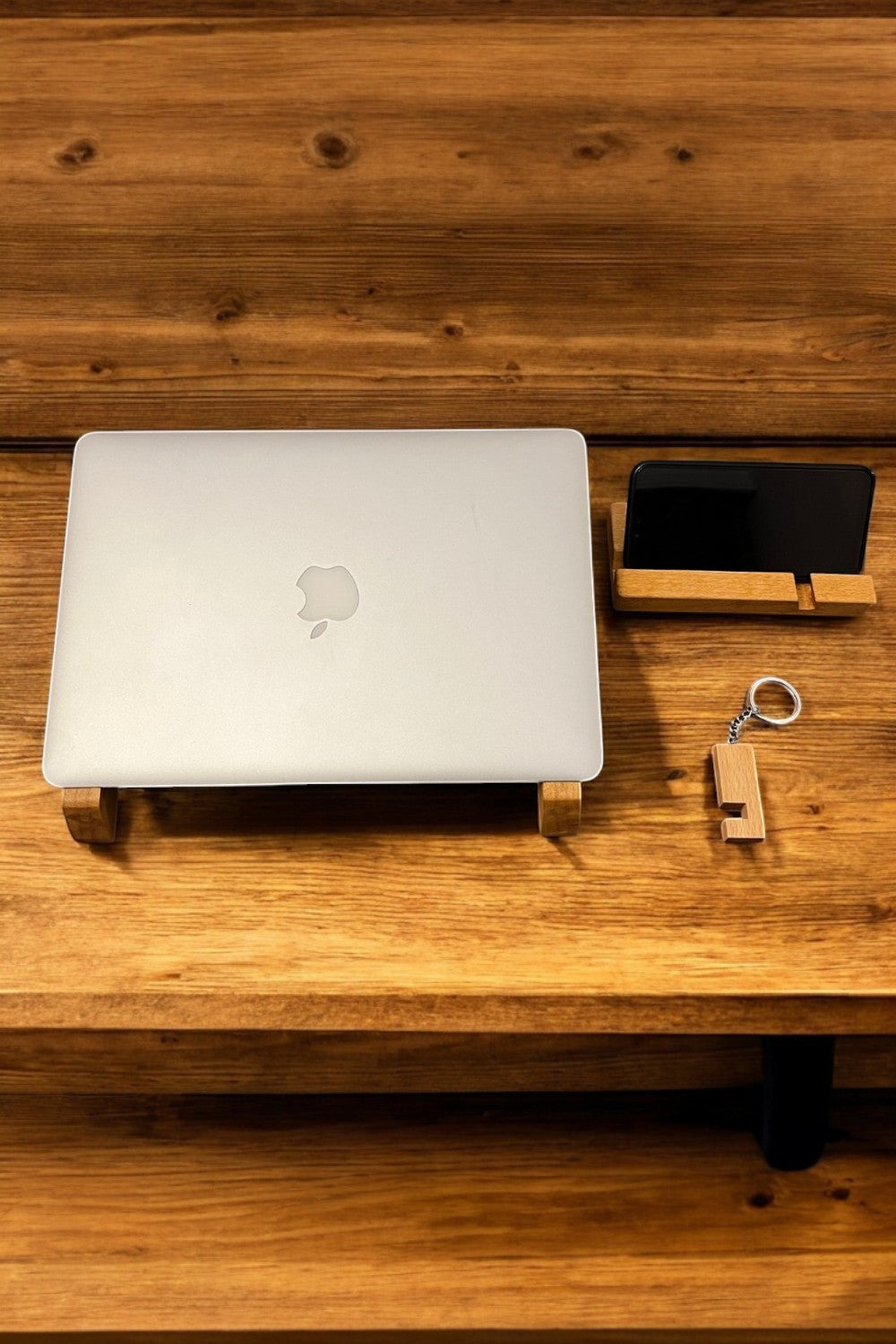 Vune Concept-El Yapımı Ahşap Laptop Ve Telefon Standı Seti-Laptop Standı-2-roqelvaxirum.shop