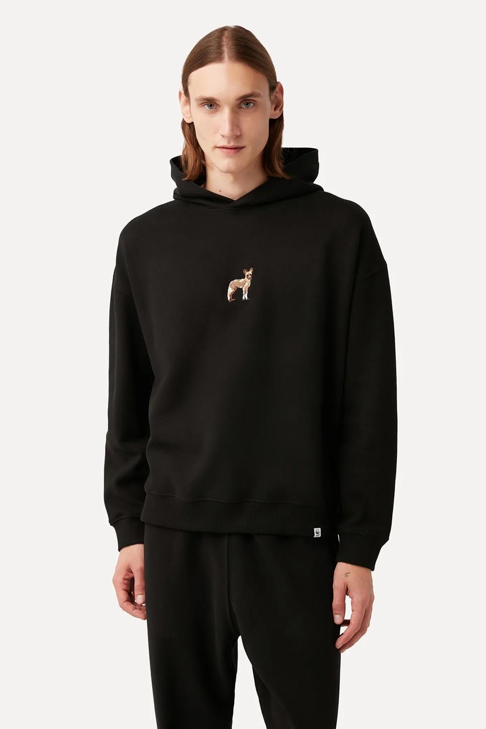 WWF Market-Afrika Yaban Köpeği Hoodie - Siyah-Sweatshirts & Hoodies-3-roqelvaxirum.shop